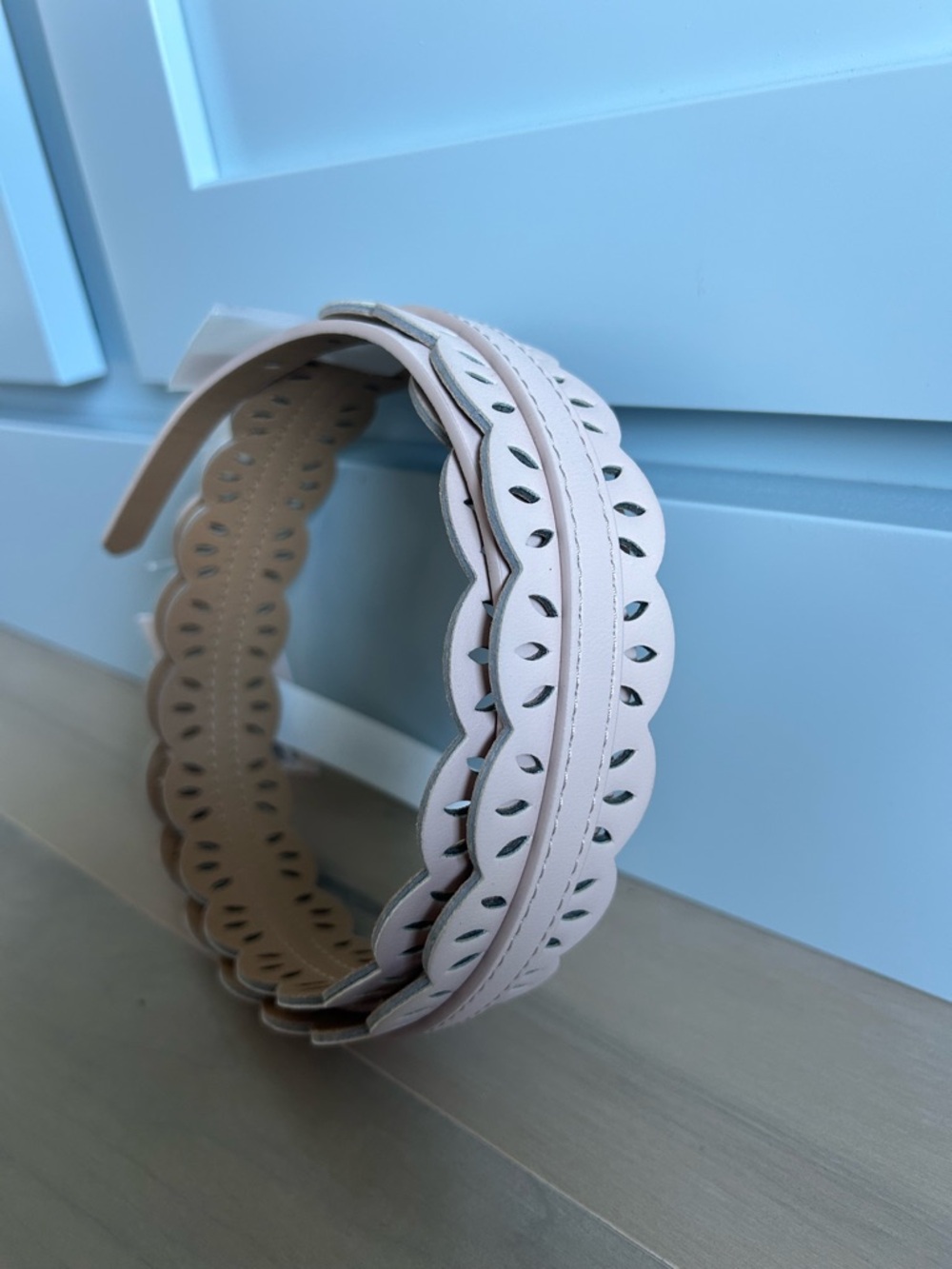 LC Lauren Conrad Scalloped Cutout Belt - Pale Pink NWT